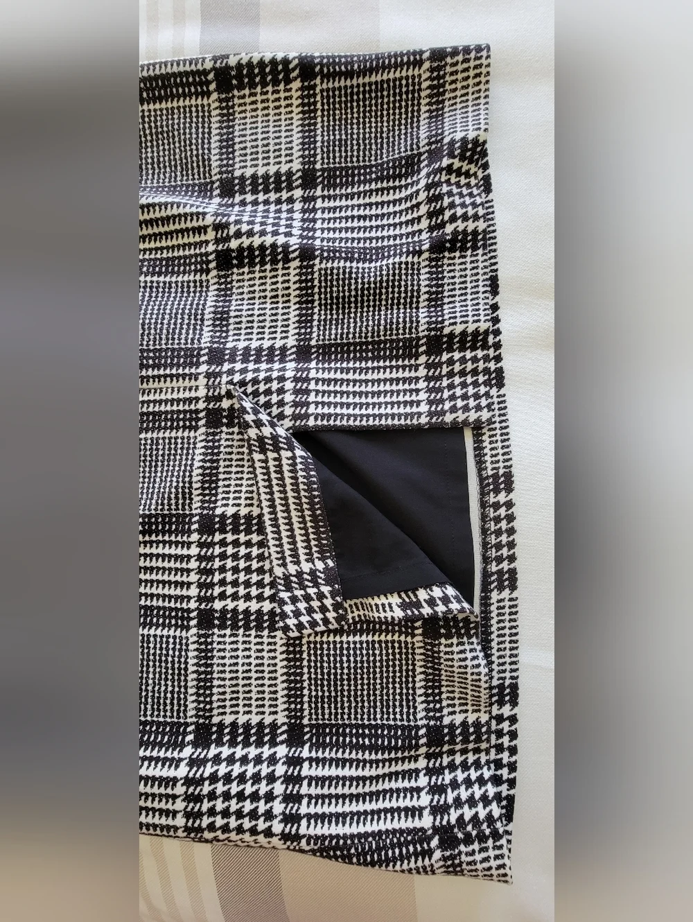 Talbots Black & White Houndstooth Pencil Skirt Sz: 14 - Picture 6 of 9